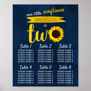 Affiche Little Sunflower 2e Anniversaire Carte de siège