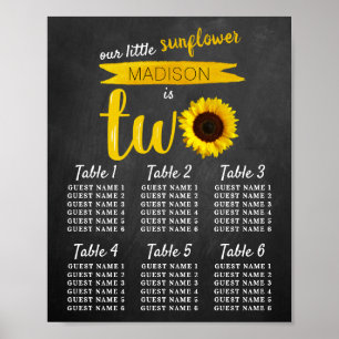 Affiche Little Sunflower 2e Anniversaire Carte de siège