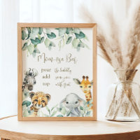 Little Wild One Safari Baby shower Mom-osa Bar
