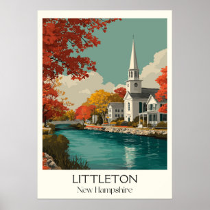 Affiche Littleton New Hampshire Ville Fluviale