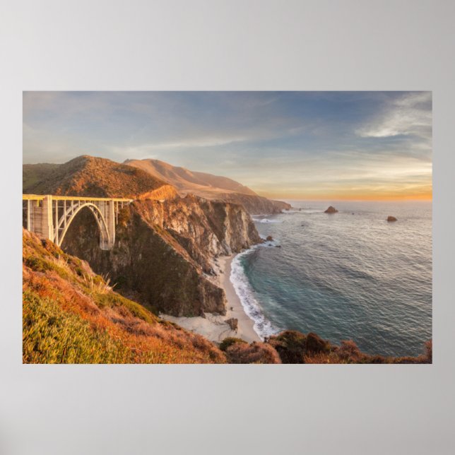 Affiche Littoral | Bixby Bridge, Big Sur Californie (Devant)
