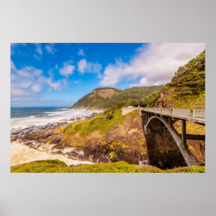 Affiche Littoral Chasme de Cook, Yachat, Oregon