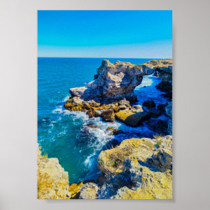 Affiche Littoral rocheux avec mer turquoise – Méditerranée
