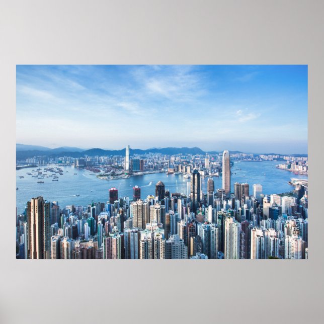 Affiche Littoral | Tsim Sha Tsu, île de Hong Kong, Asie (Devant)