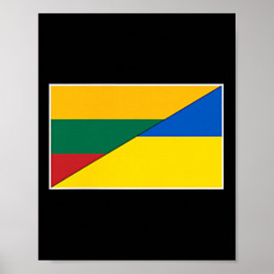 Affiche Lituanie Drapeau Ukraine Lituanien Ukrainien Natio