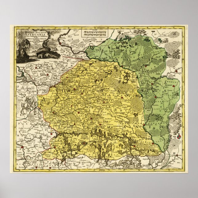 Affiche LituanieCarte panoramiqueLituanie (Devant)