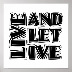 Affiche Live and Let Live 12 Step Recovery Slogan Quote