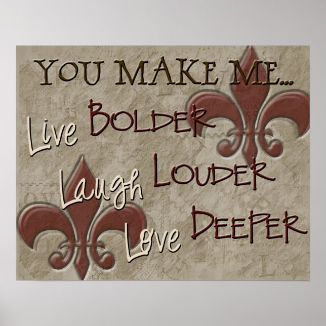 Affiche Live Bolder Rire plus fort Amour Deeper (Devant)