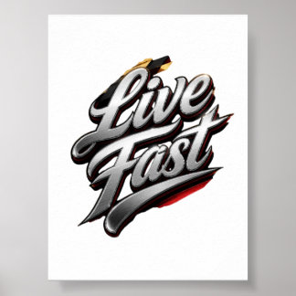 Affiche Live Fast Vintage Racing