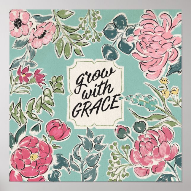 Affiche Live in Bloom | Grow with Grace (Devant)