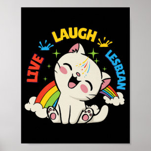 Affiche Live Lauder Drapeau Lesbien Rainbow Pride Mois Ki