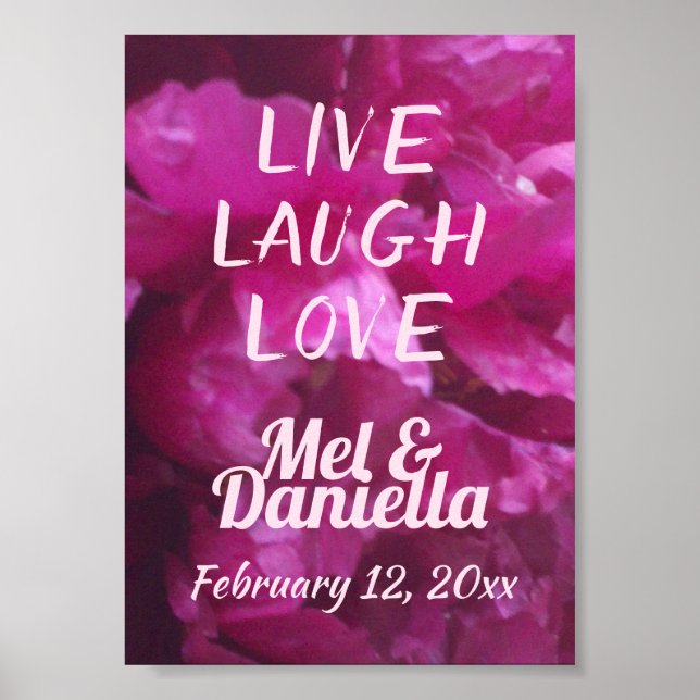 Affiche Live Lauder Love Purple Peony Mariage (Devant)