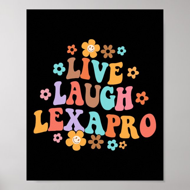 Affiche Live Laugh Lexapro Thérapiste Super en santé menta (Devant)