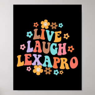 Affiche Live Laugh Lexapro Thérapiste Super en santé menta