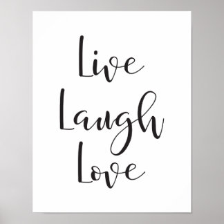 Affiche Live Laugh Love, Motivational, Inspirational Print