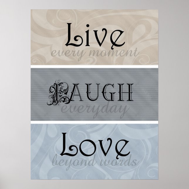 Affiche Live Laugh Love Neutrals (Devant)