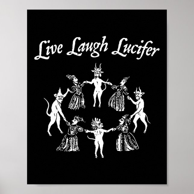 Affiche Live Laugh Lucifer Halloween Witch Danser Avec (Devant)
