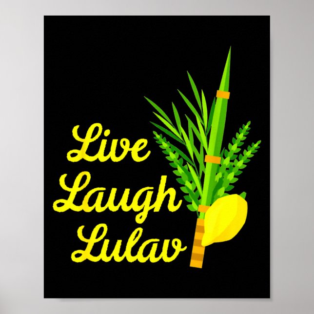 Affiche Live Laugh Lulav Etrog Happy Sukkot Jewish Sukkah  (Devant)
