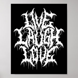 Affiche Live Lauver Love Black Metal Parodie Fun Typograph