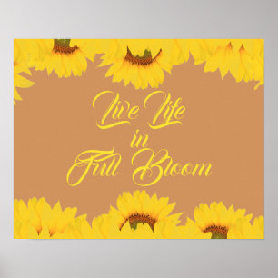 Affiche Live Life in Full Bloom Inspiration Citation Poste