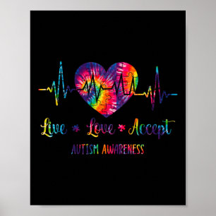 Affiche Live Love Accepter Sensibilisation sur l'autisme T