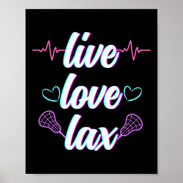 Affiche Live Love Lacrosse Lacrosse Lover Pour Femmes Fill (Devant)