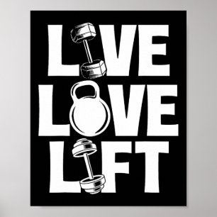 Affiche Live Love Lift - Gymnase d'entraînement Poids Body