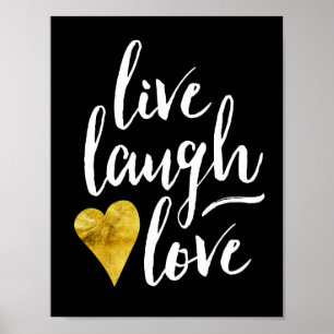 Affiche Live moderne, rire, Love Print (8,5x11)