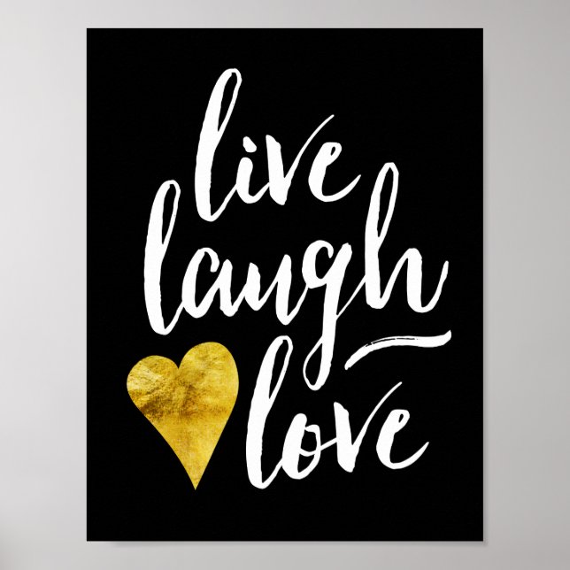 Affiche Live moderne, rire, Love Print (8,5x11) (Devant)