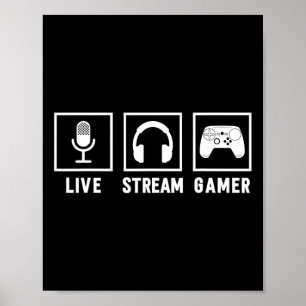 Affiche Live Stream Gamer Jeu vidéo Jeu en ligne Live Stre