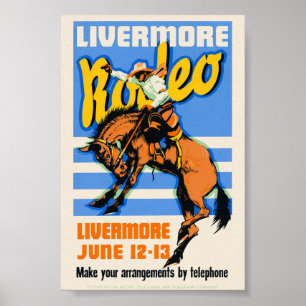 Affiche Livermore Rodeo Vintage Wall Art 1933