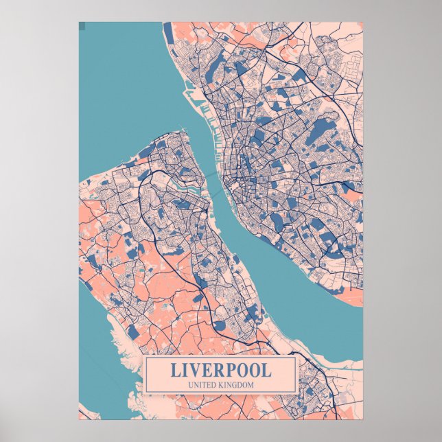 Affiche Liverpool - Royaume-Uni Breezy City Map (Devant)