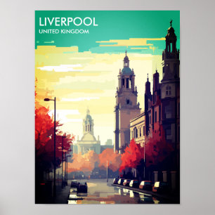 Affiche Liverpool Royaume-Uni Carte postale Voyage