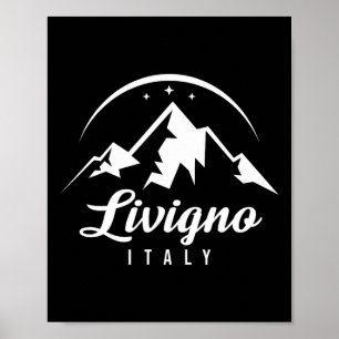 Affiche Livigno Italie Station de ski Ski Snowboard Souve