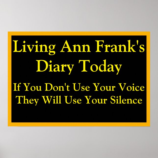 Affiche Living Ann Frank's Diary Speak Up (Devant)