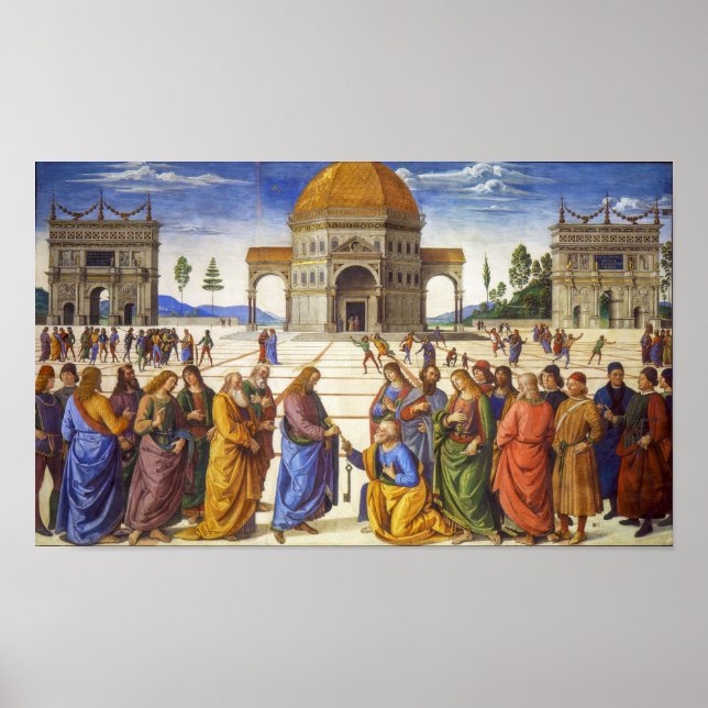 Affiche Livraison des clés | Pietro Perugino | (Devant)