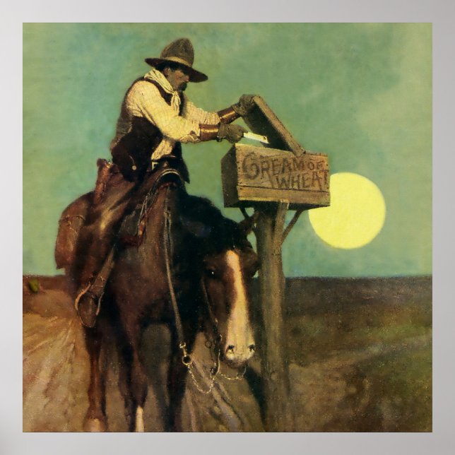 Affiche "Livraison rurale" Western Art par NC Wyeth (Devant)
