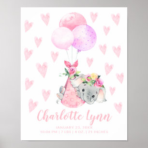 Affiche Livraison spéciale Stork Elephant Baby Stats