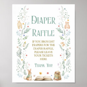 Affiche Livre Baby Shower Diaper Raffle