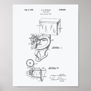 Affiche Livre blanc d'art de brevet de la cuvette des