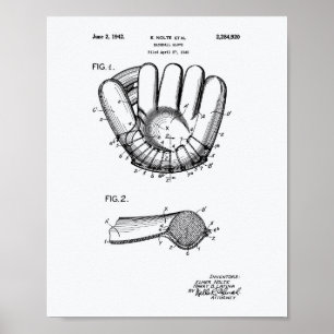Affiche Livre blanc sur l'art breveté de baseball Glove 1