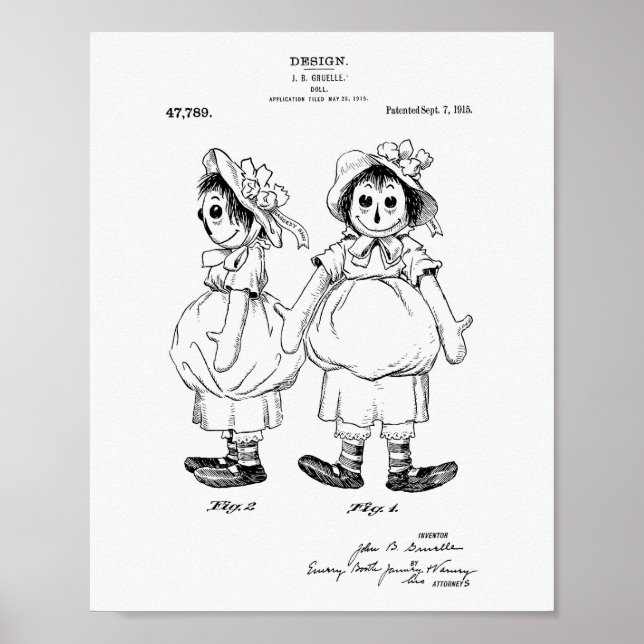 Affiche Livre blanc sur l'art breveté Doll 1915 (Devant)