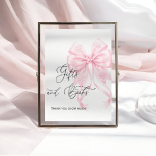 Affiche Livre cadeau de Baby shower de Bow rose d'hiver