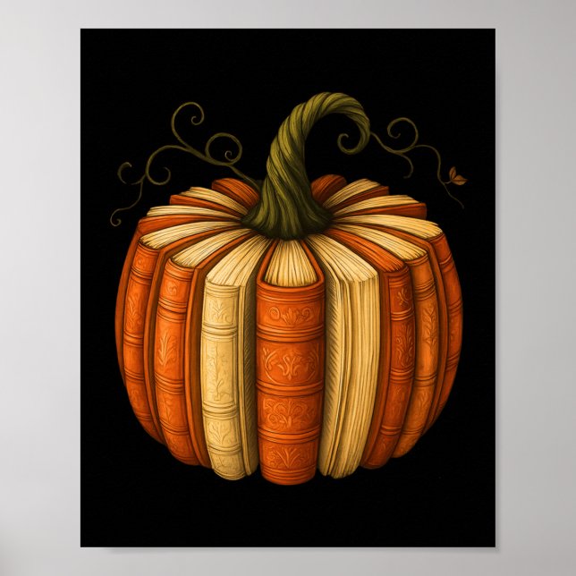 Affiche Livre Citrouille Automne Halloween Professeurs Bib (Devant)