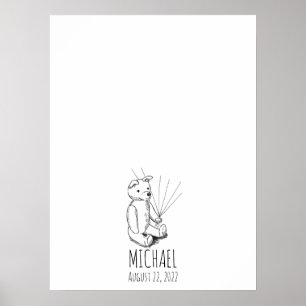 Affiche Livre d’or des empreintes du nounours