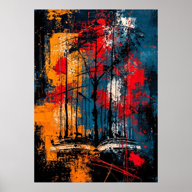 Affiche Livre d'amour d'art de forêt néo-expressionniste (Devant)
