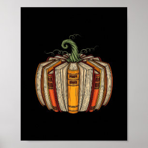 Affiche Livre d'automne Citrouille Halloween Thanksgiving