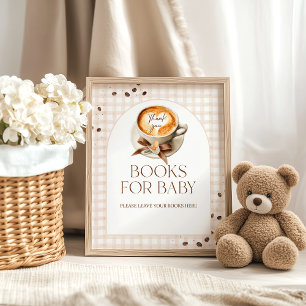 Affiche Livre de Baby Shower sur le thème de café Baby is 