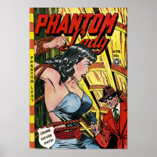 Affiche Livre de bande dessinée vintage Phantom Lady