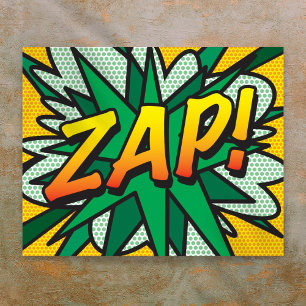 Affiche Livre de BD Pop Art ZAP Superhero